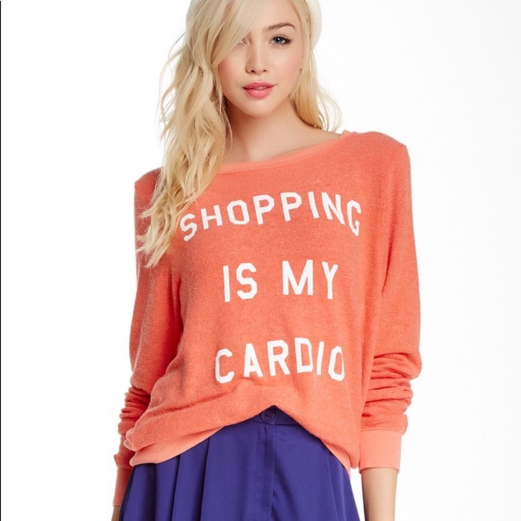 Wildfox Shopping Is My Cardio Beach Jumper